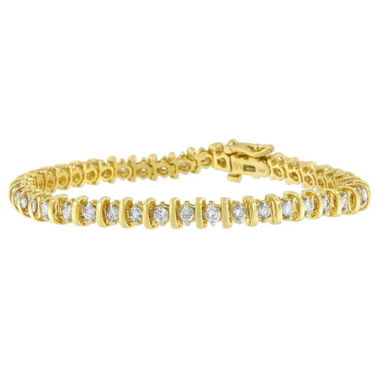 14k Yellow Gold Round-cut Diamond Link Bracelet (3.00 Cttw H-i Color I1-i2 Clarity) - Fine Jewelry us Direct