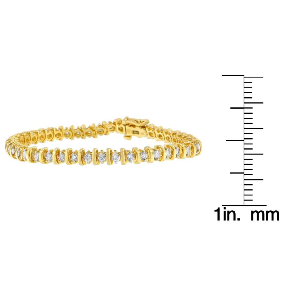 14k Yellow Gold Round-cut Diamond Link Bracelet (3.00 Cttw H-i Color I1-i2 Clarity) - Fine Jewelry us Direct