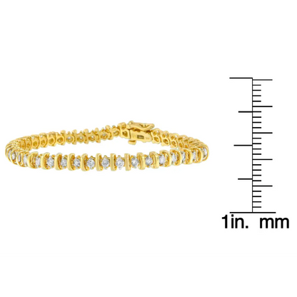 14k Yellow Gold Round-cut Diamond Link Bracelet (3.00 Cttw H-i Color I1-i2 Clarity) - Fine Jewelry us Direct