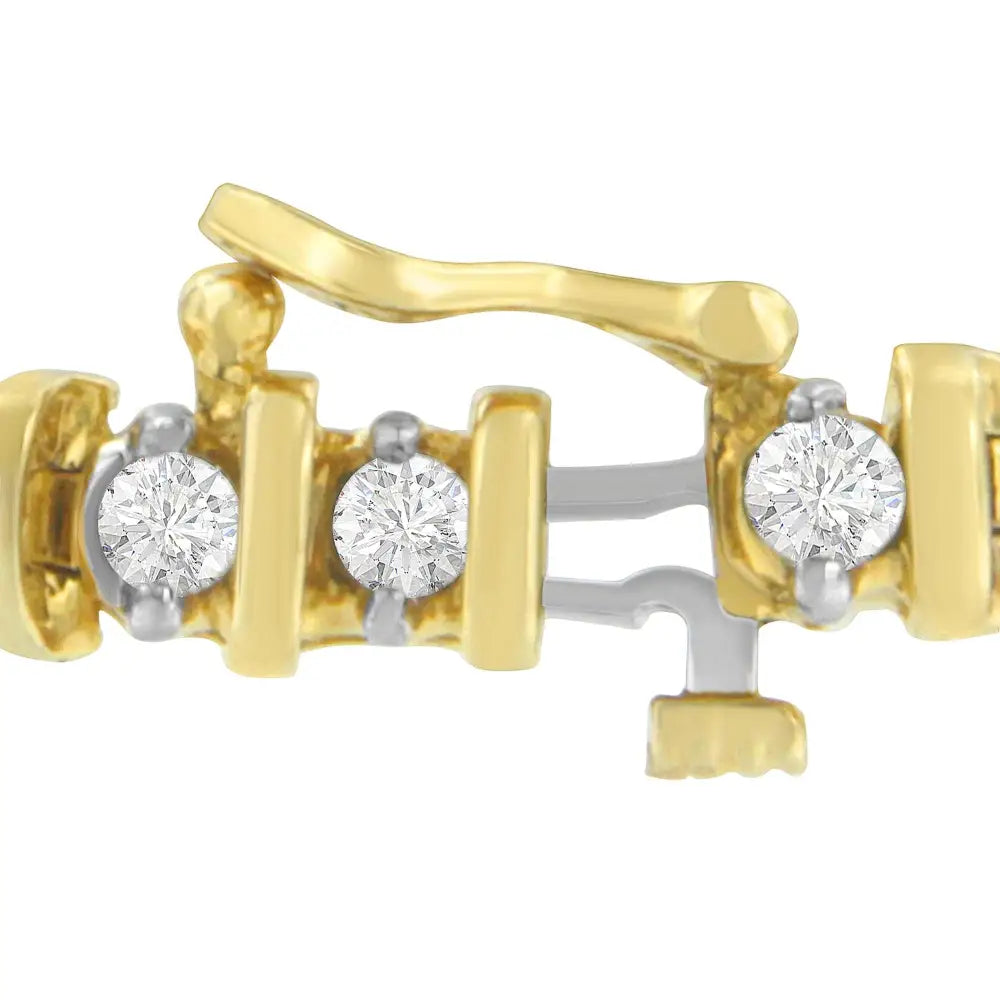 14k Yellow Gold Round-cut Diamond Link Bracelet (3.00 Cttw H-i Color I1-i2 Clarity) - Fine Jewelry us Direct