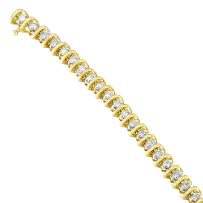 14k Yellow Gold Round Cut Diamond Wrap Bracelet (3.00 Cttw H-i Color I1-i2 Clarity) - Fine Jewelry us Direct