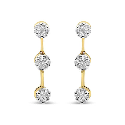 14k Yellow Gold Round Diamond Earrings (1.05 Cttw H-i Color Si1-si2 Clarity) - Fine Jewelry us Direct