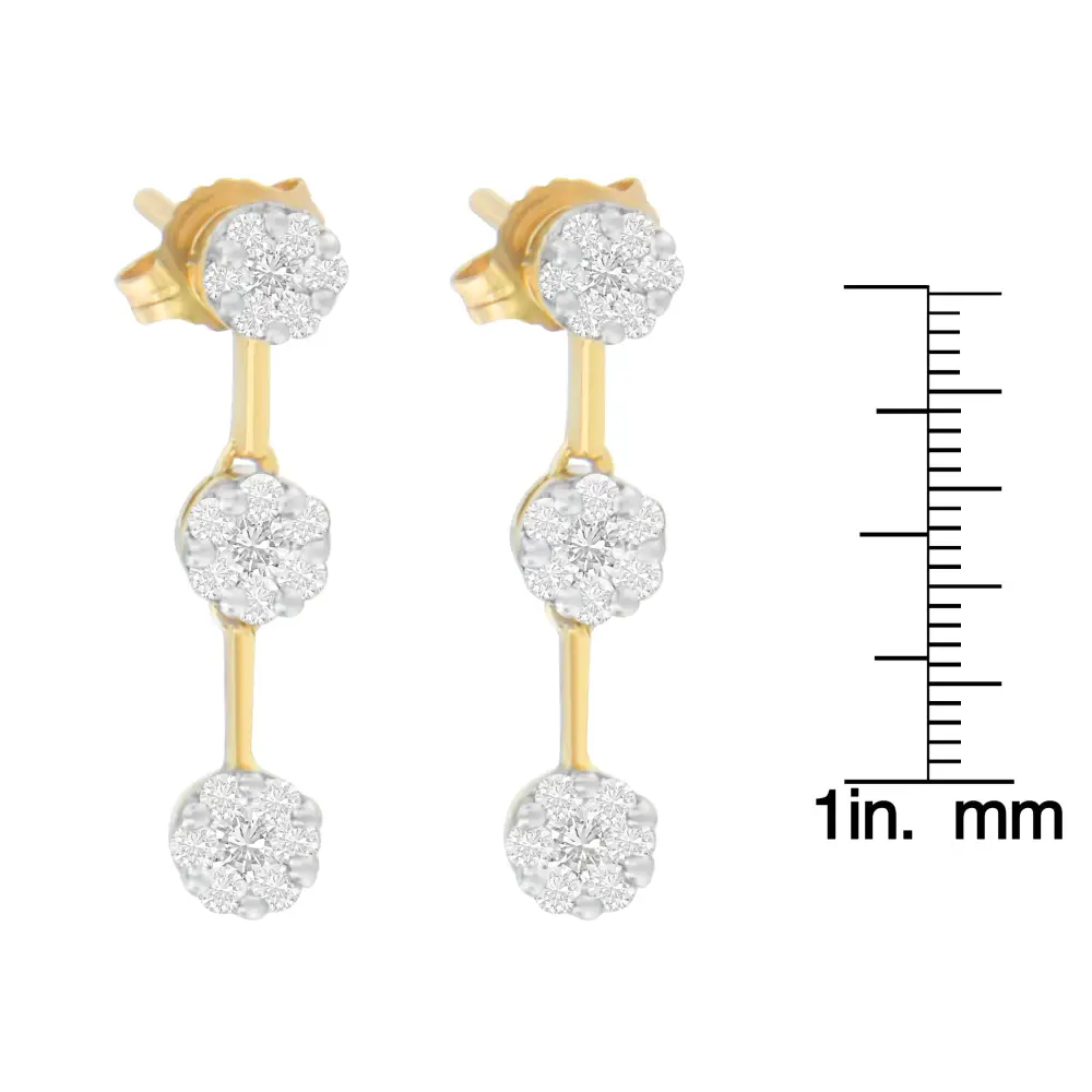 14k Yellow Gold Round Diamond Earrings (1.05 Cttw H-i Color Si1-si2 Clarity) - Fine Jewelry us Direct