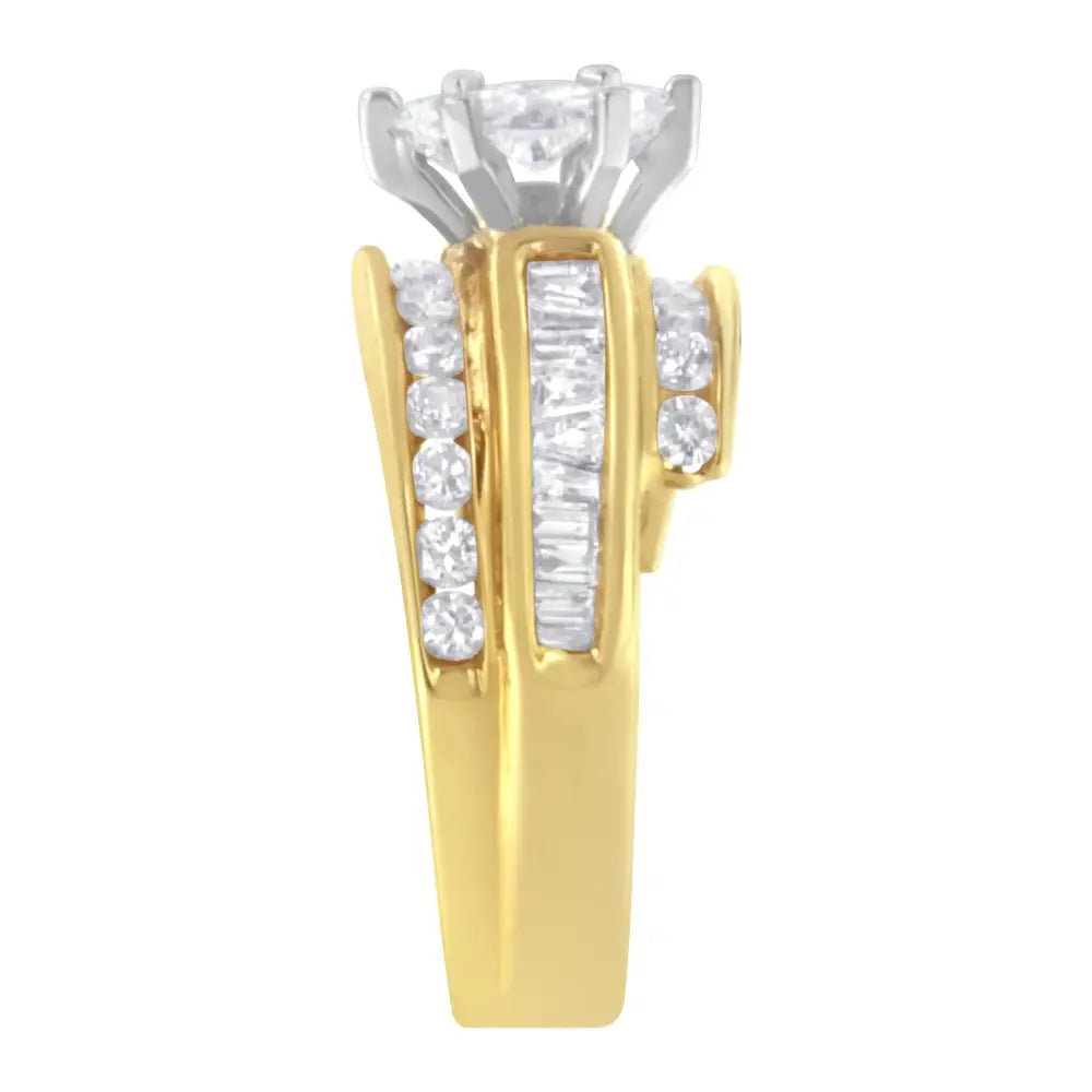 14kt Two-toned Diamond Cocktail Ring (1 1/3 Cttw H-i Color Si1-si2 Clarity) - 7 - Fine Jewelry us Direct