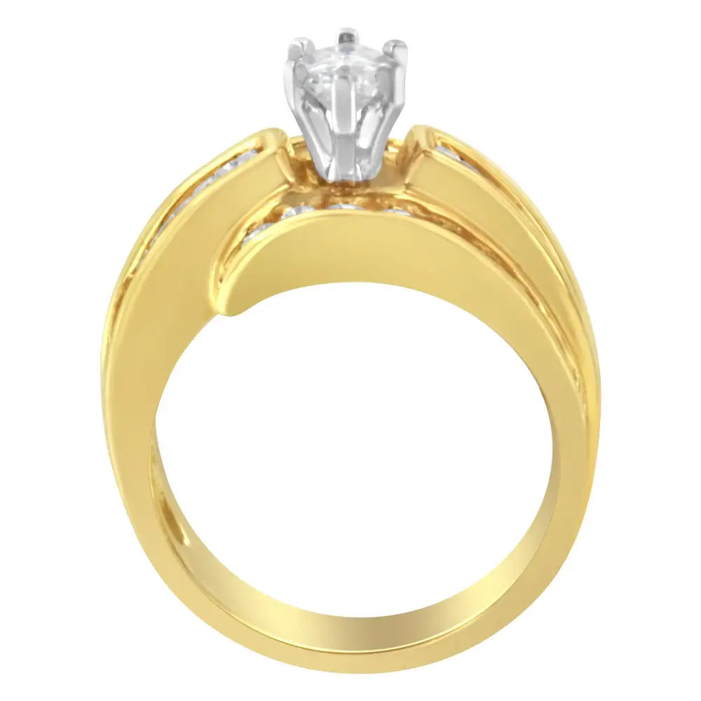 14kt Two-toned Diamond Cocktail Ring (1 1/3 Cttw H-i Color Si1-si2 Clarity) - 7 - Fine Jewelry us Direct