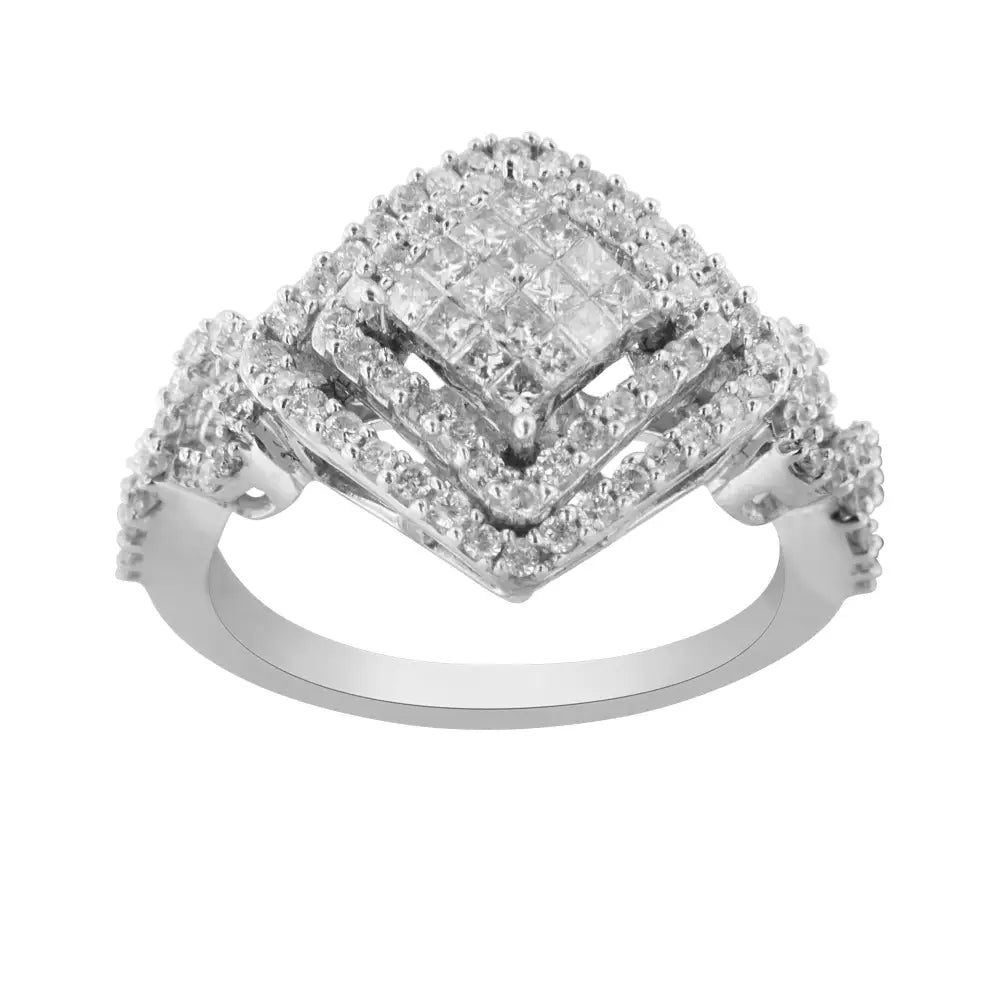 14kt White Gold Diamond Composite Ring (1 Cttw H-i Color I1-i2 Clarity) - 7 - Fine Jewelry us Direct