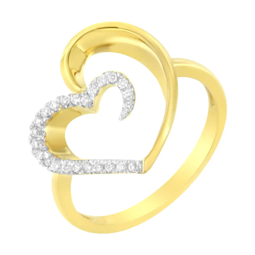 14kt Yellow Gold 1/10 Ctw. Diamond Heart Shape Ring (k-l I1-i2) - Fine Jewelry us Direct