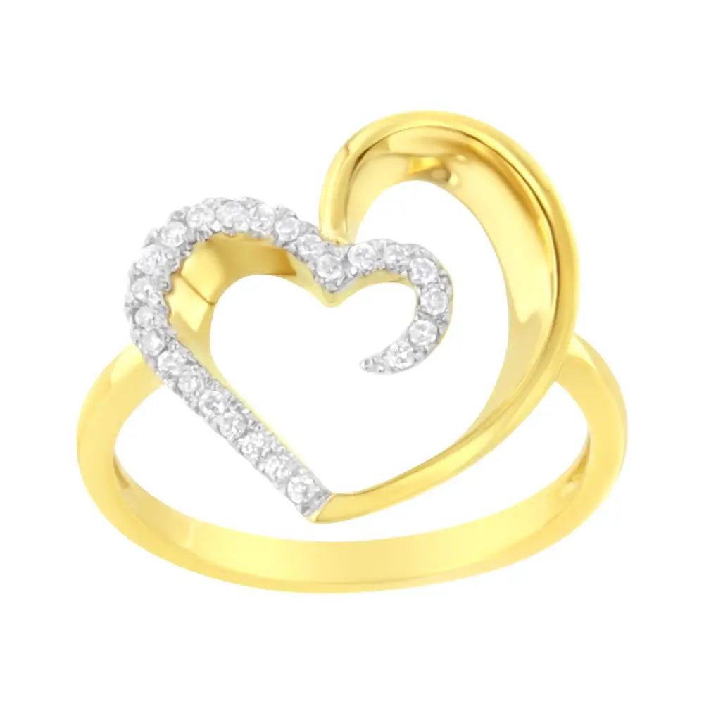 14kt Yellow Gold 1/10 Ctw. Diamond Heart Shape Ring (k-l I1-i2) - Fine Jewelry us Direct