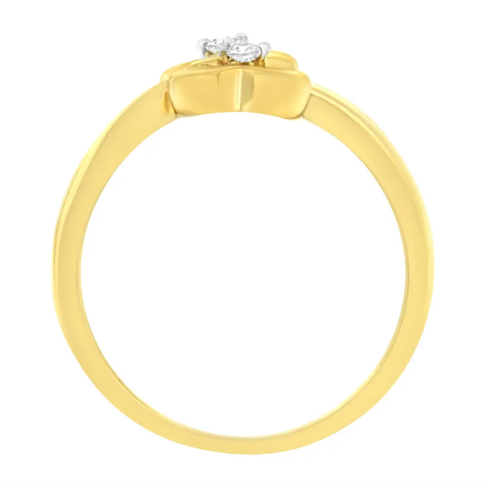 14kt Yellow Gold 1/20 Ctw. Dual Heart Diamond Ring (k-l I1-i2) - Fine Jewelry us Direct