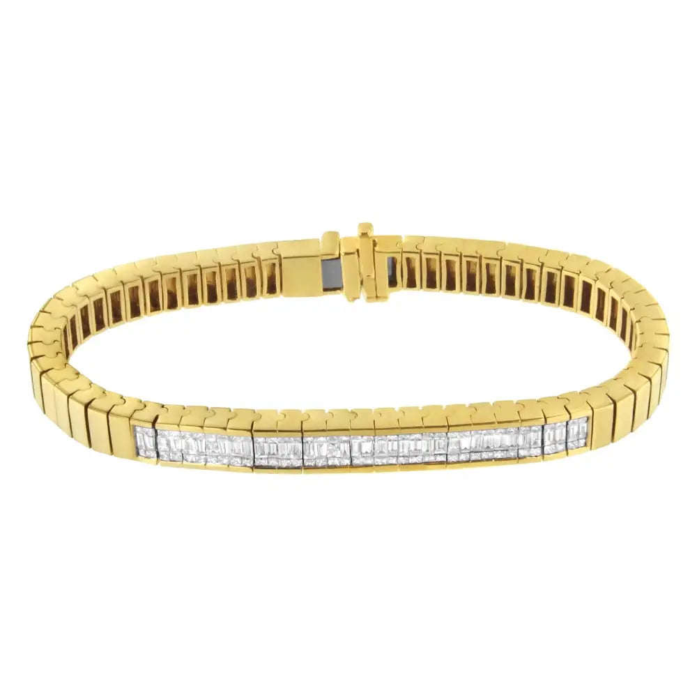 14kt Yellow Gold Diamond Id Tennis Bracelet (2 Cttw H-i Color Vs2-si1 Clarity) - Fine Jewelry us Direct