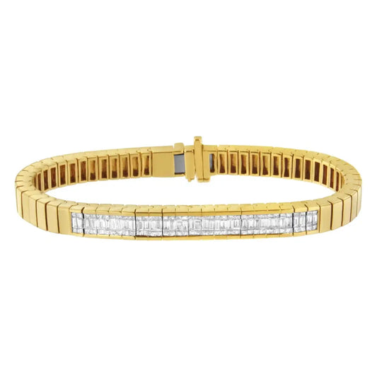 14kt Yellow Gold Diamond Id Tennis Bracelet (2 Cttw H-i Color Vs2-si1 Clarity) - Fine Jewelry us Direct