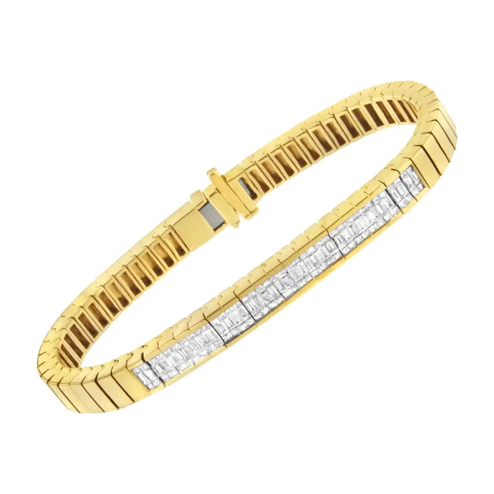 14kt Yellow Gold Diamond Id Tennis Bracelet (2 Cttw H-i Color Vs2-si1 Clarity) - Fine Jewelry us Direct