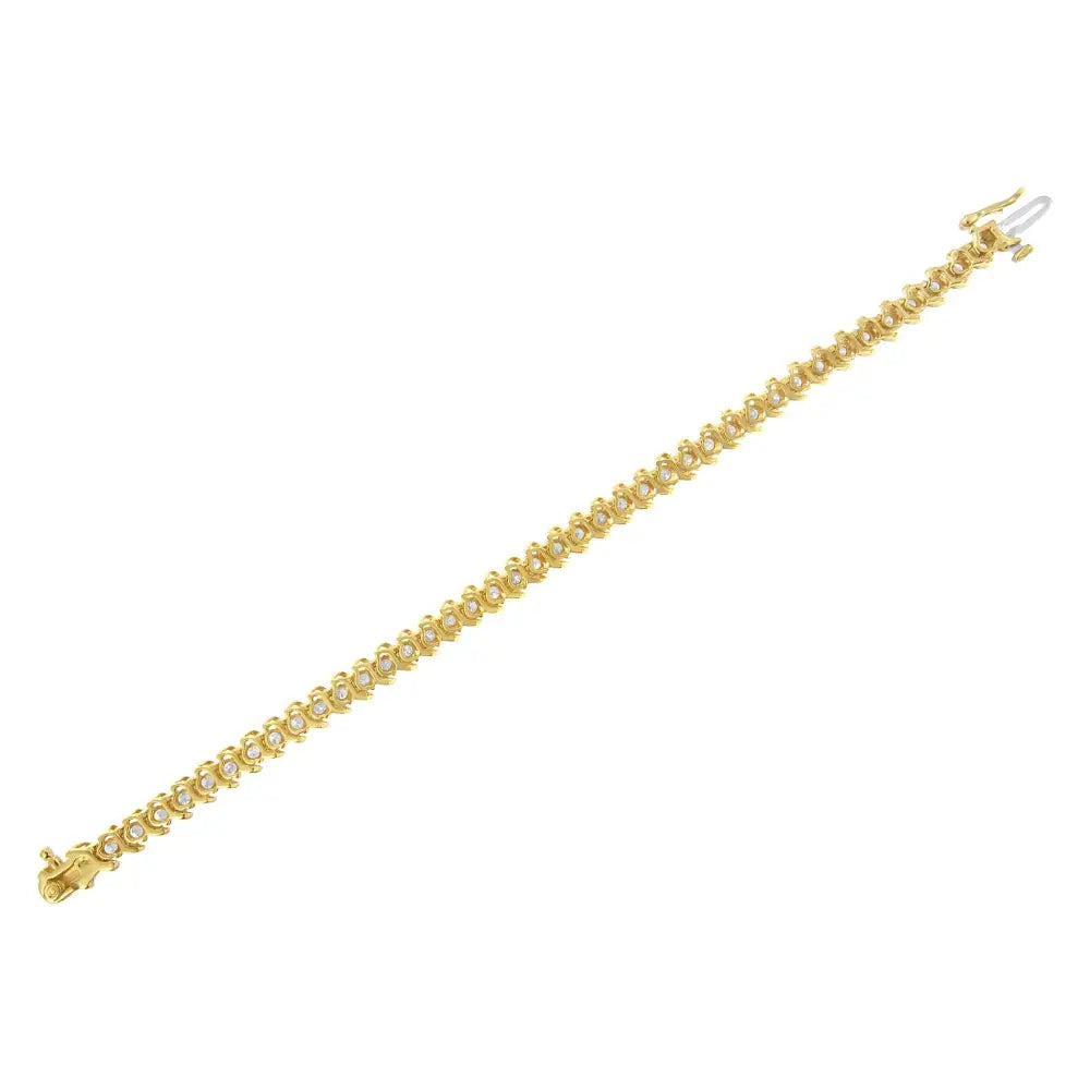 14kt Yellow Gold Diamond S-link Tennis Bracelet (3 Cttw I-j Color I1-i2 Clarity) - Fine Jewelry us Direct