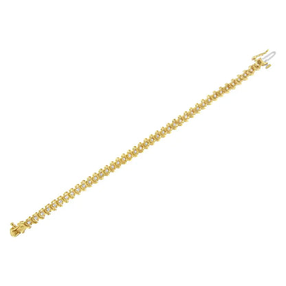 14kt Yellow Gold Diamond S-link Tennis Bracelet (3 Cttw I-j Color I1-i2 Clarity) - Fine Jewelry us Direct