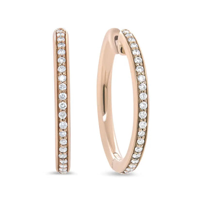 18k Rose Gold 1/5 Cttw Round Diamond Hoop Earrings (f-g Color Vs1-vs2 Clarity) - Fine Jewelry us Direct