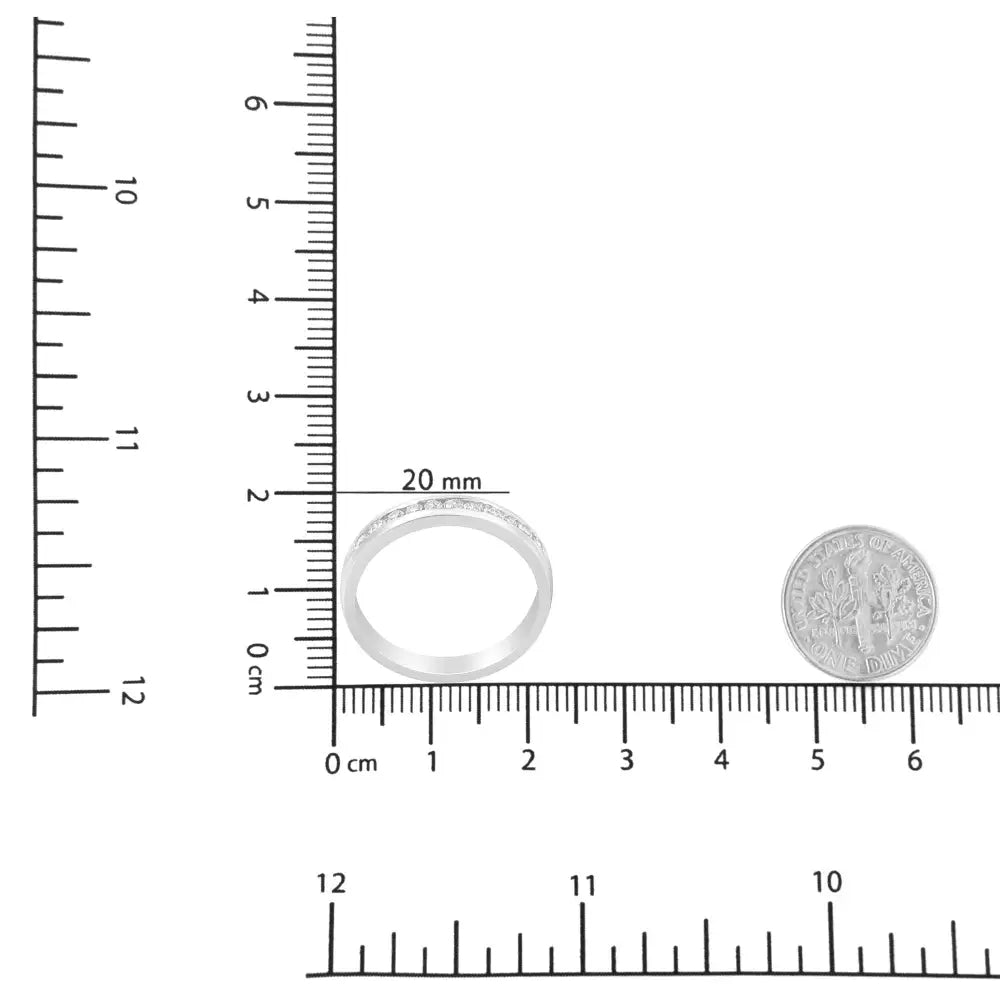 18k White Gold 1/4 Cttw Channel Set Brilliant Round-cut Diamond Classic 11 Stone Wedding Band Ring (e-f Color I1-i2