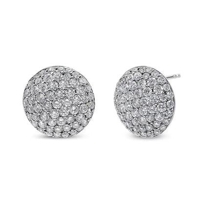 18k White Gold 3 1/2 Cttw Shared Prong Set Diamond Cluster Composite Disc Stud Earrings (f-g Color Vs1-vs2 Clarity)