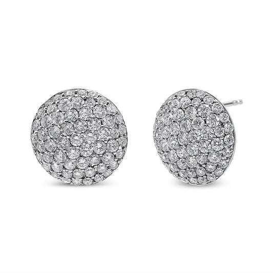 18k White Gold 3 1/2 Cttw Shared Prong Set Diamond Cluster Composite Disc Stud Earrings (f-g Color Vs1-vs2 Clarity)