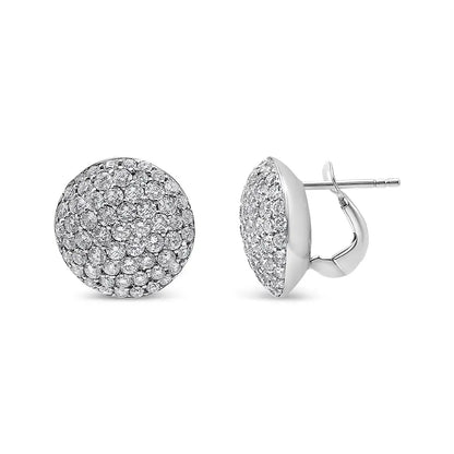 18k White Gold 3 1/2 Cttw Shared Prong Set Diamond Cluster Composite Disc Stud Earrings (f-g Color Vs1-vs2 Clarity)