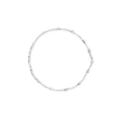 18k White Gold Diamond Accent 3 Stone Link 7’’ Bracelet (i-j Color I1-i2 Clarity) - Fine Jewelry us Direct