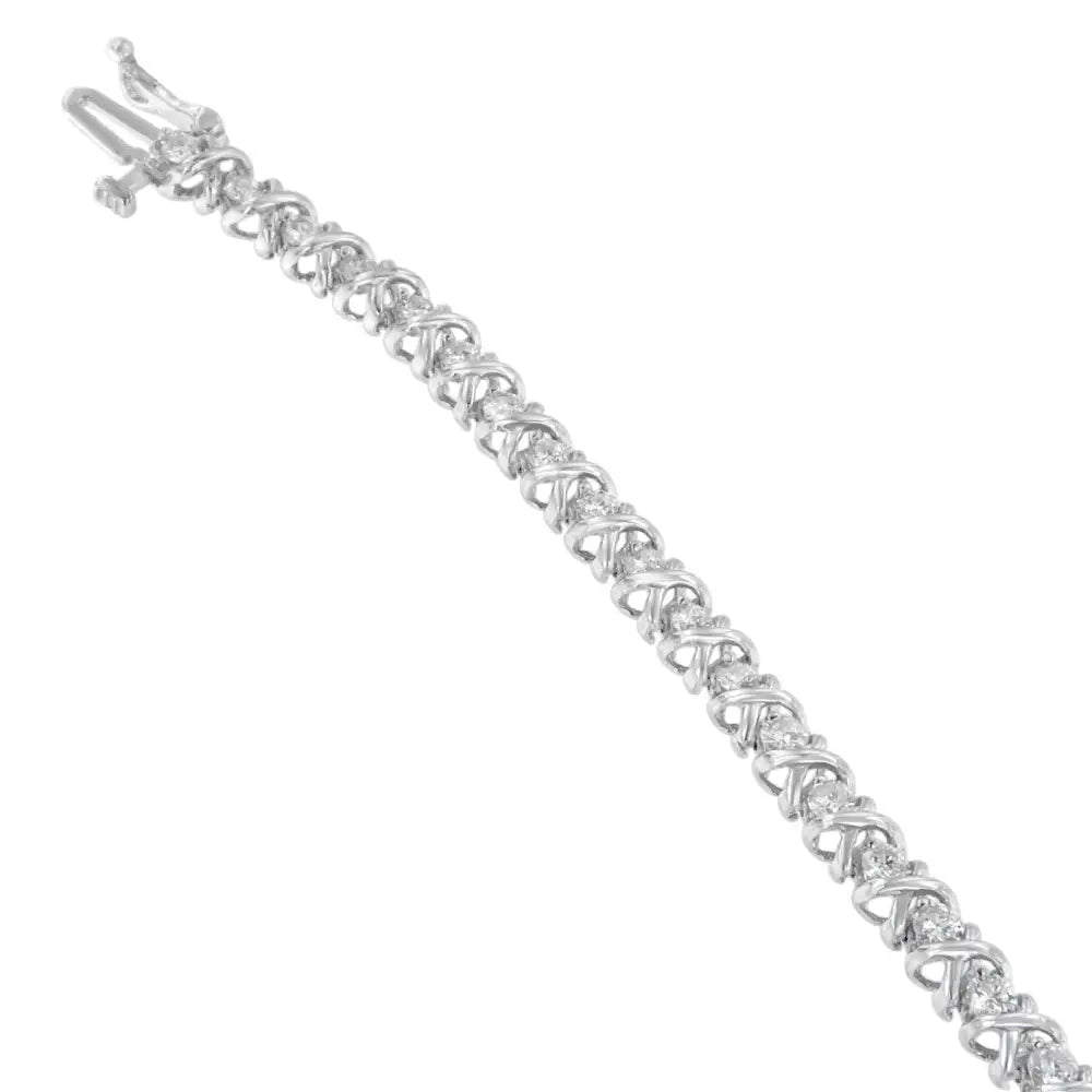 18k White Gold Round Cut Diamond Wrapped in Love Bracelet (2.00 Cttw H-i Color I1-i2 Clarity) - Fine Jewelry us Direct