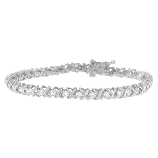 18k White Gold Round Cut Diamond Wrapped in Love Bracelet (2.00 Cttw H-i Color I1-i2 Clarity) - Fine Jewelry us Direct