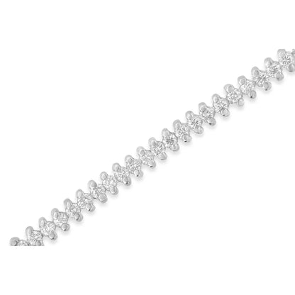 18k White Gold Round Cut Pave Diamond Tennis Bracelet (2.00 Cttw H-i Color Si2-i1 Clarity) - Fine Jewelry us Direct