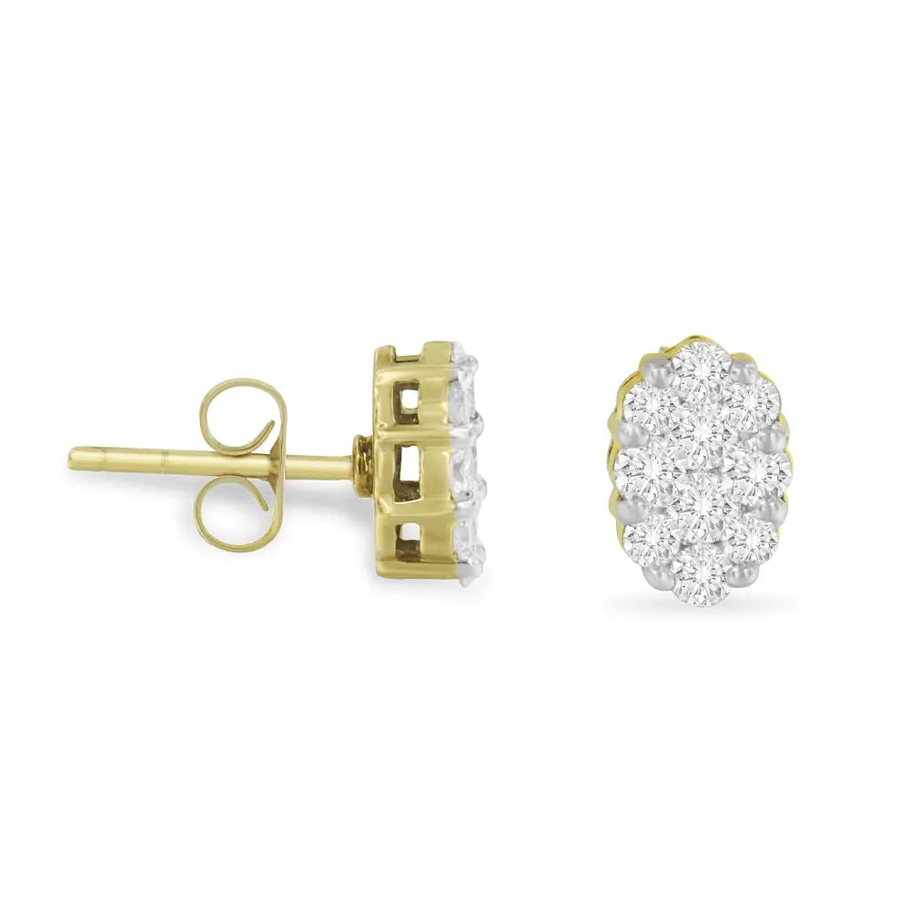 18k Yellow Gold 1 Cttw Flower Diamond Stud Earrings (h-i I1-i2) - Fine Jewelry us Direct