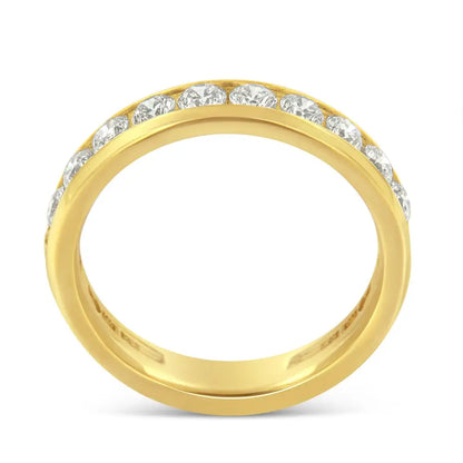 18k Yellow Gold Diamond Wedding Band Ring (1 Cttw H-i Color Si2-i1 Clarity) - Fine Jewelry us Direct