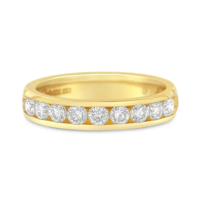 18k Yellow Gold Diamond Wedding Band Ring (1 Cttw H-i Color Si2-i1 Clarity) - Fine Jewelry us Direct