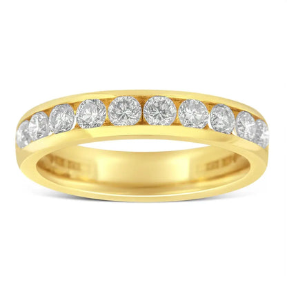 18k Yellow Gold Diamond Wedding Band Ring (1 Cttw H-i Color Si2-i1 Clarity) - Fine Jewelry us Direct