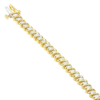 18k Yellow Gold Round Cut Diamond Spiral Link Bracelet (2.00 Cttw I-j Color I1-i2 Clarity) - Fine Jewelry us Direct