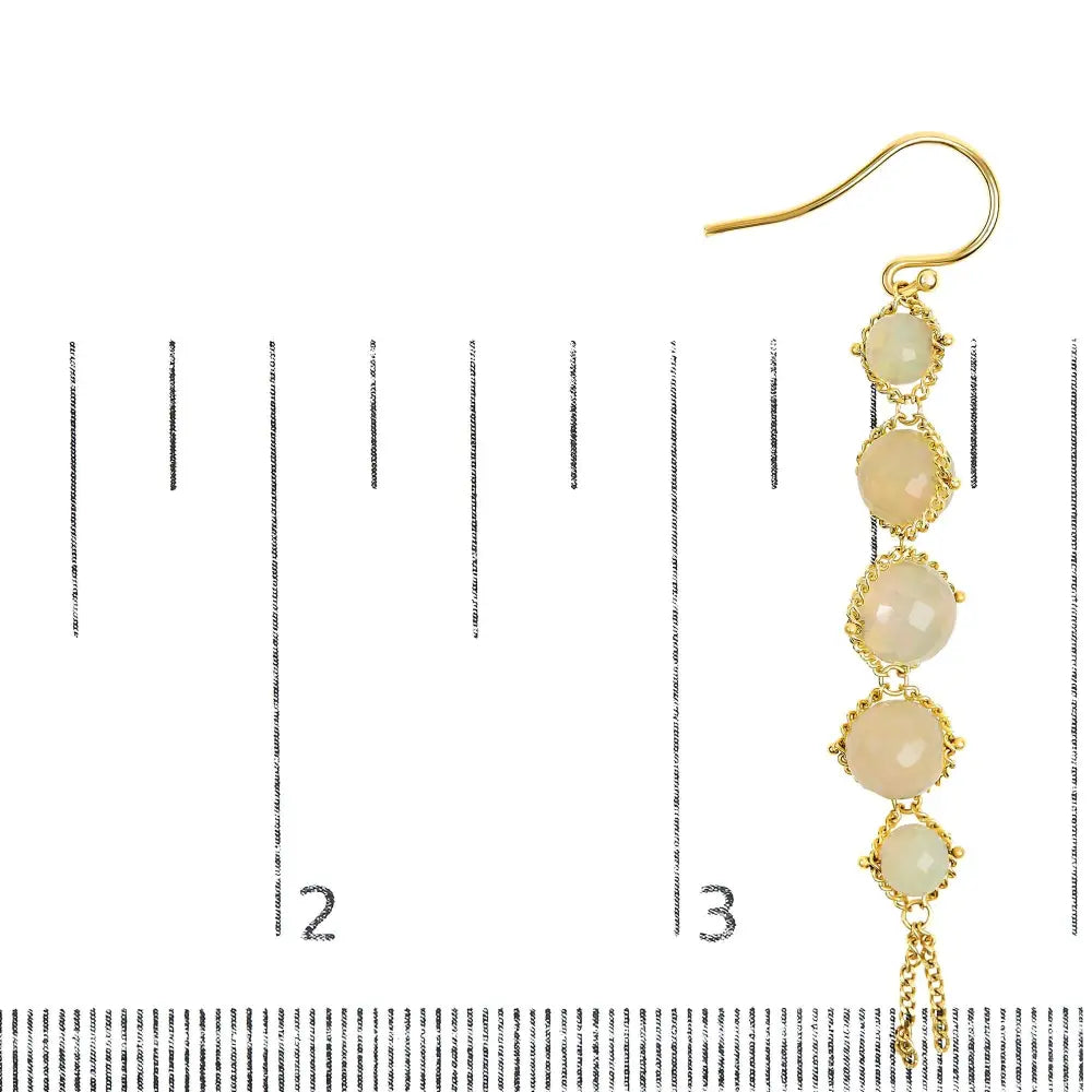 18k Yellow Gold Woven Egyptian Opal 2 1/2 Inch Drop and Dangle Earrings - Fine Jewelry us Direct