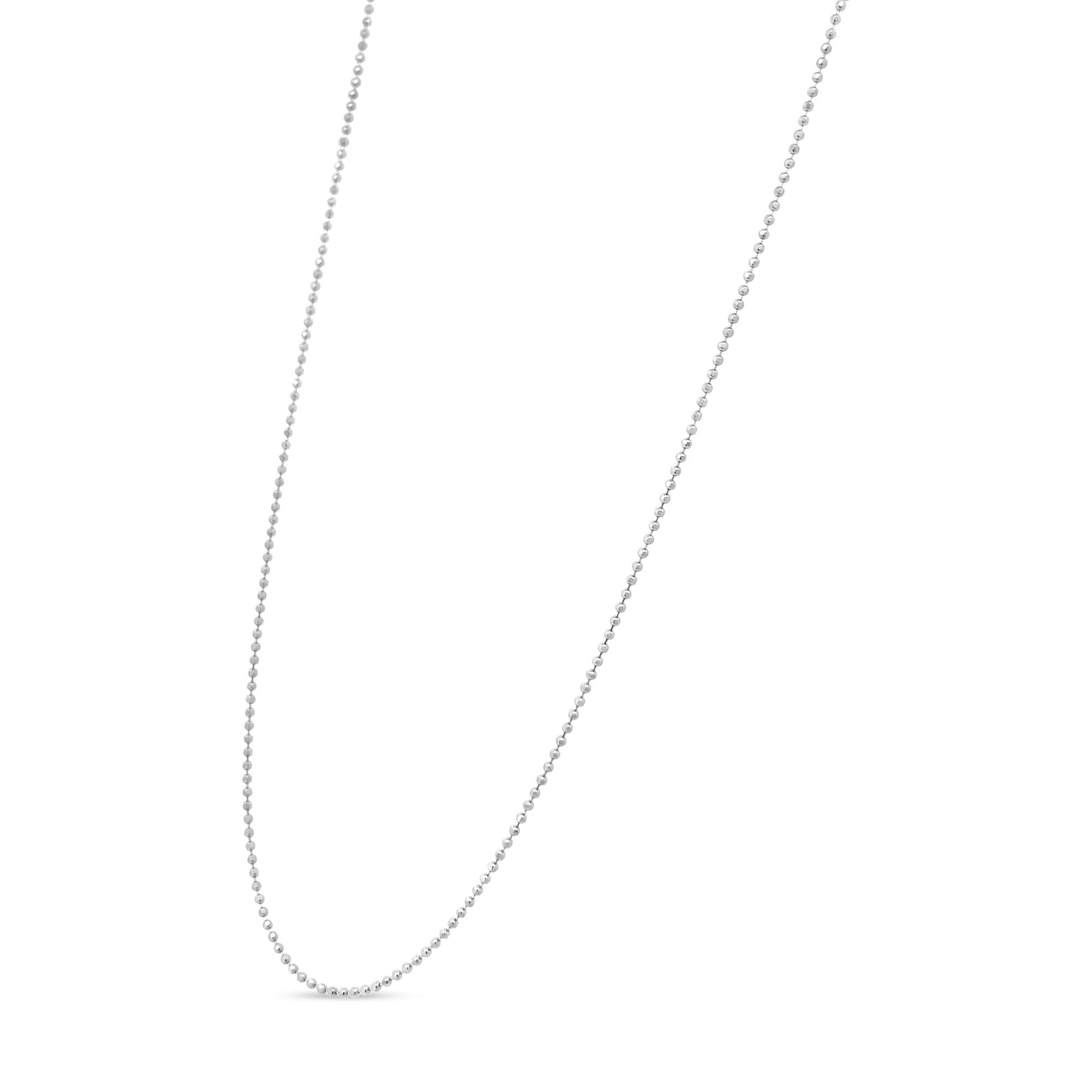 .925 Sterling Silver 0.7mm Slim and Dainty Unisex 18’’ Inch Ball Bead Chain