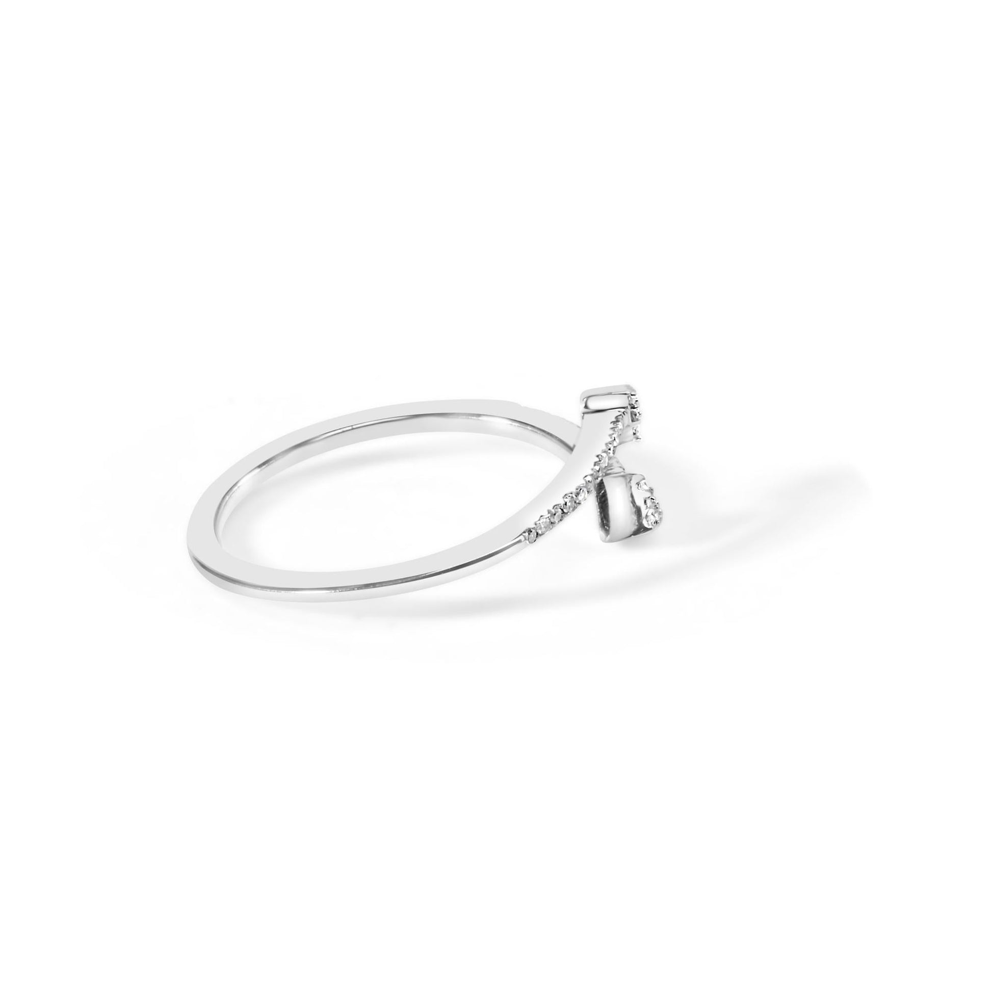 .925 Sterling Silver 1/5 Cttw Diamond Double Arrowhead Open Ring (I-J Color