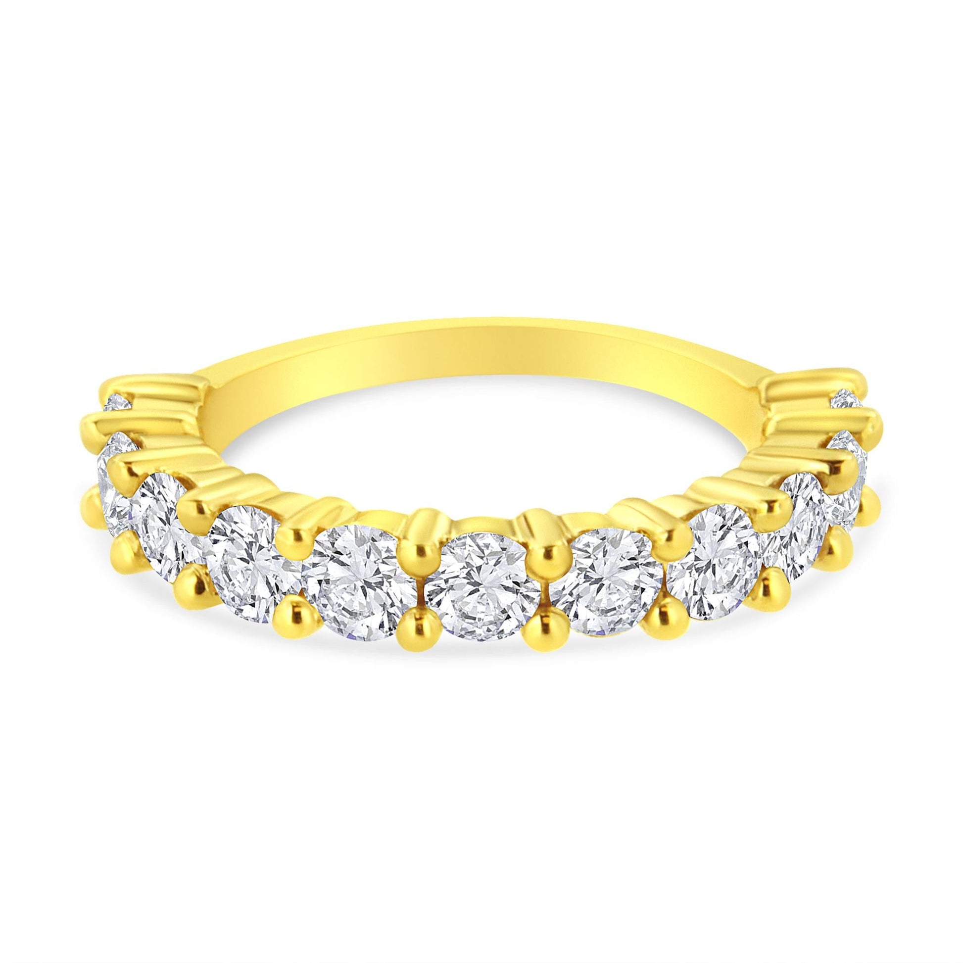 14K Yellow Gold Plated.925 Sterling Silver 1.00 Cttw Round-Cut Diamond 11 Stone