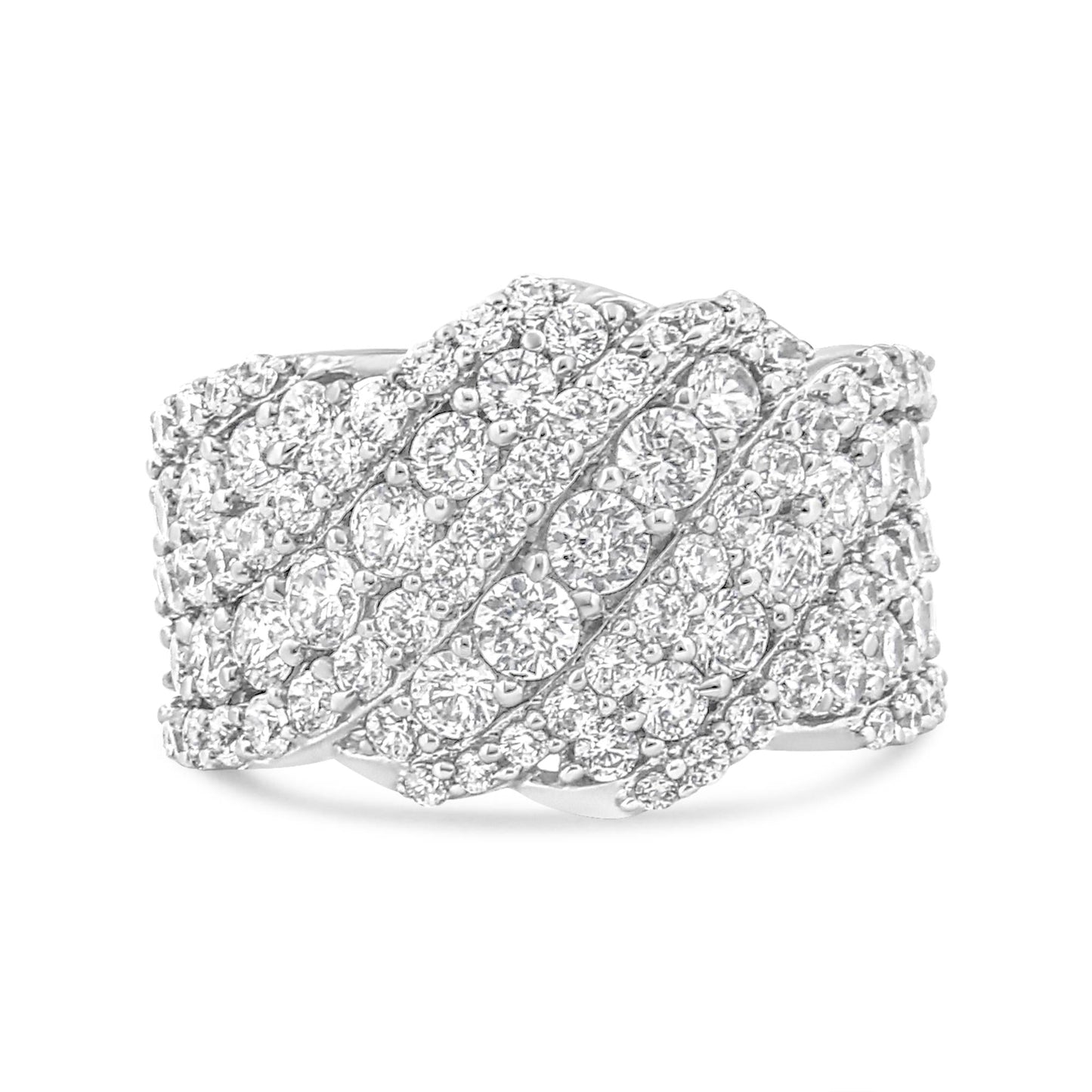 10K Gold 3.00 Cttw Diamond Multi Row Cluster Band Ring (I-J Color I3 Clarity)