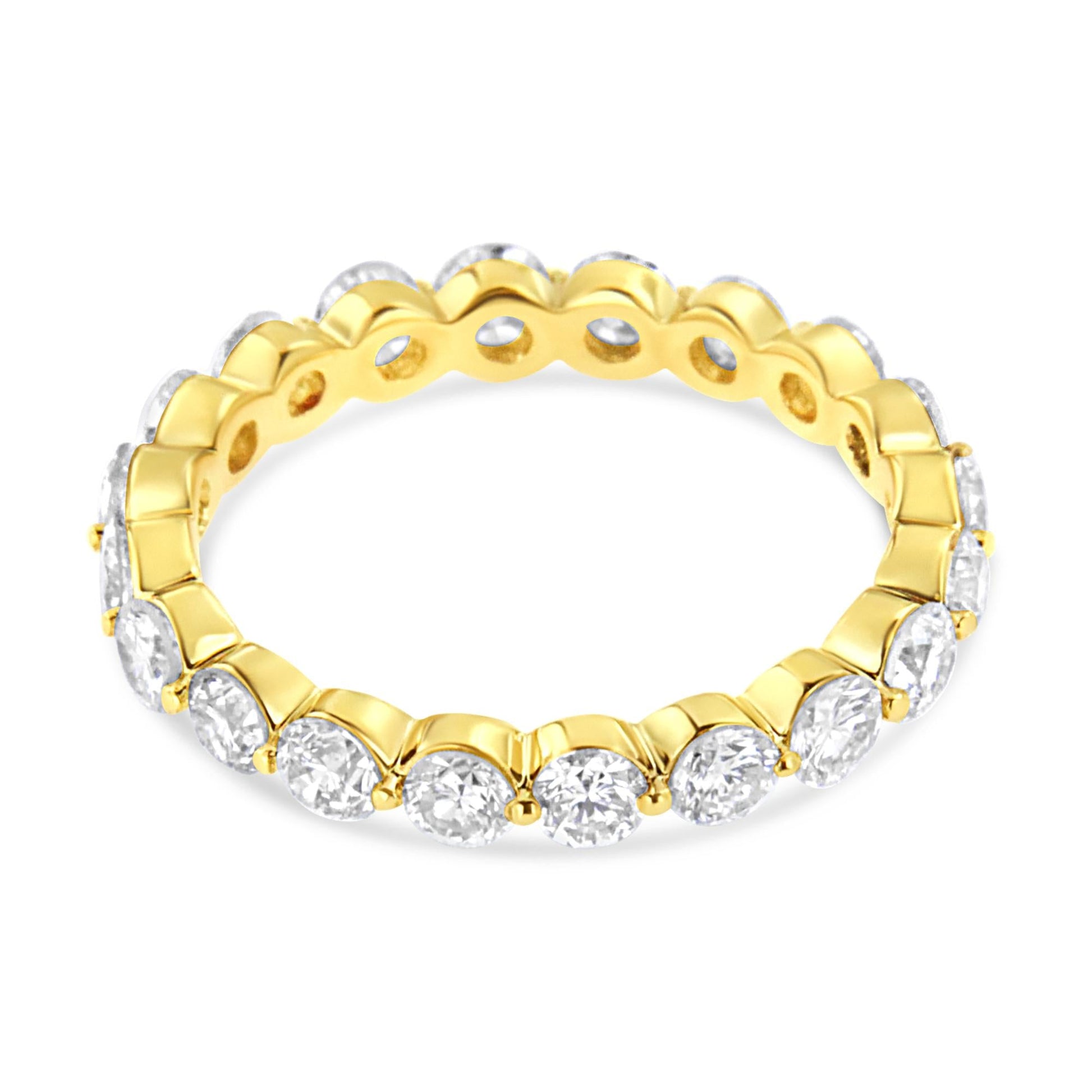 14K Yellow Gold 2.0 Cttw 2 Prong Set Diamond Eternity Band Ring (SI1-SI2