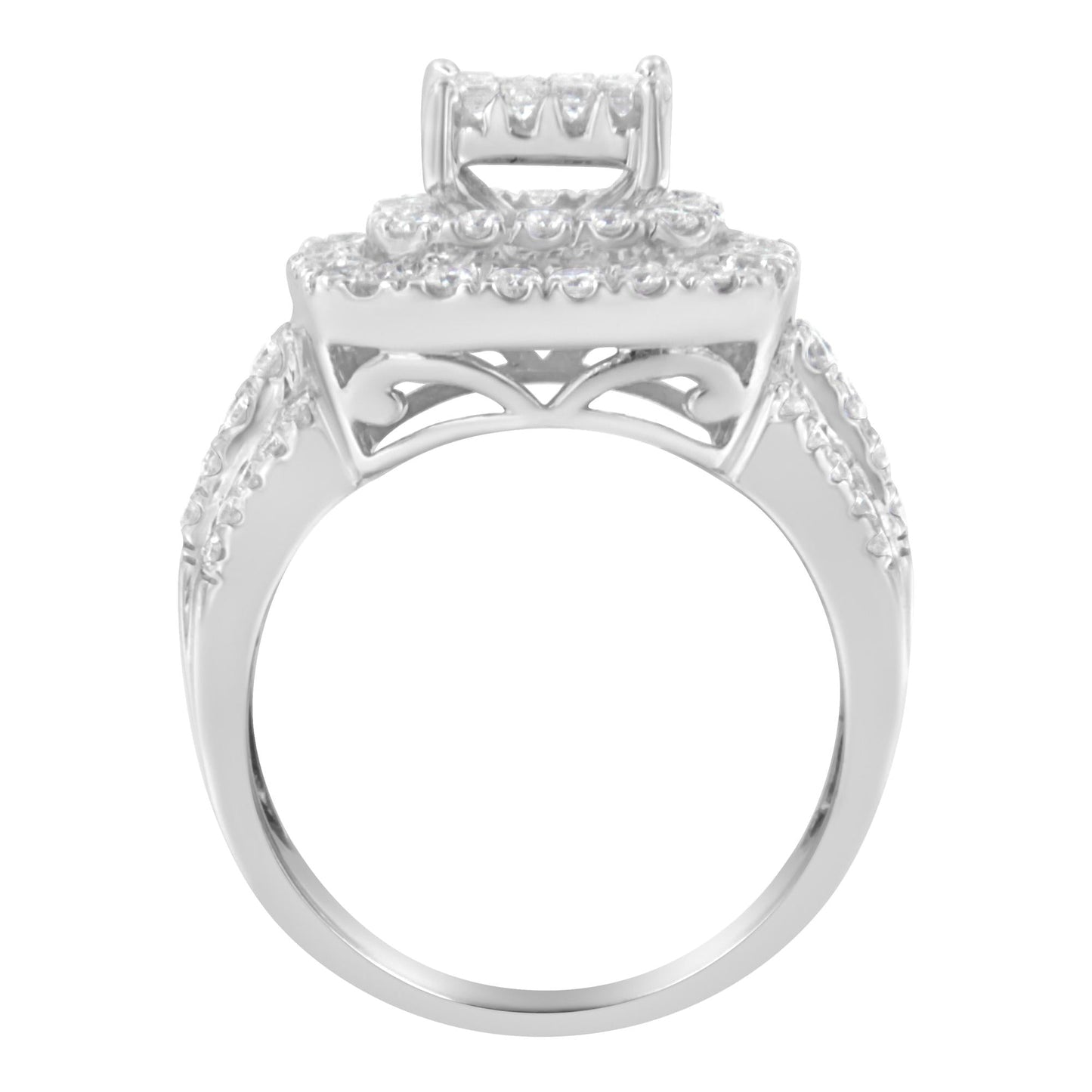 14KT White Gold Diamond Cocktail Ring (1 1/2 cttw H-I Color SI2-I1 Clarity)