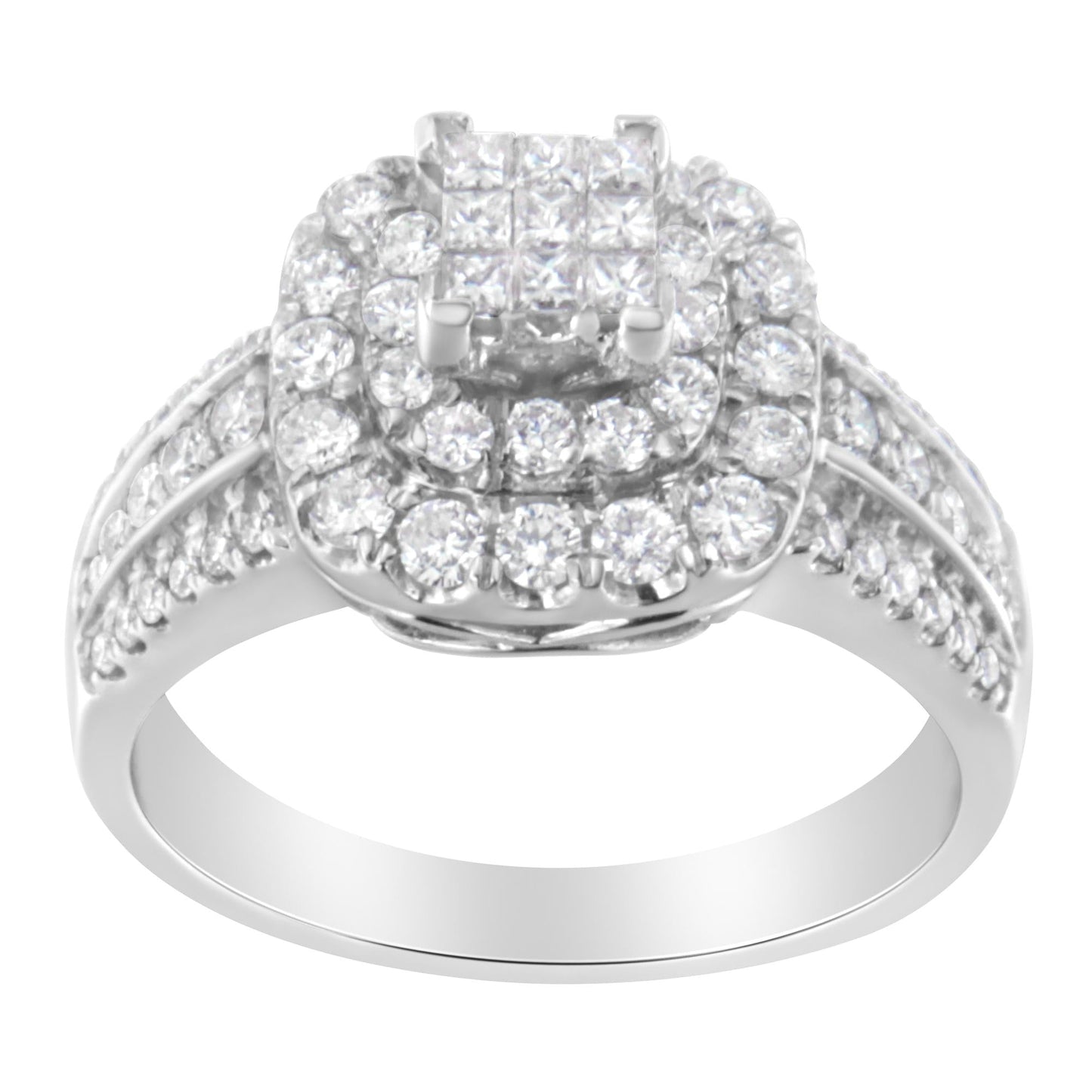 14K White Gold Diamond Vintage Ring (1 cttw H-I Color I1-I2 Clarity)