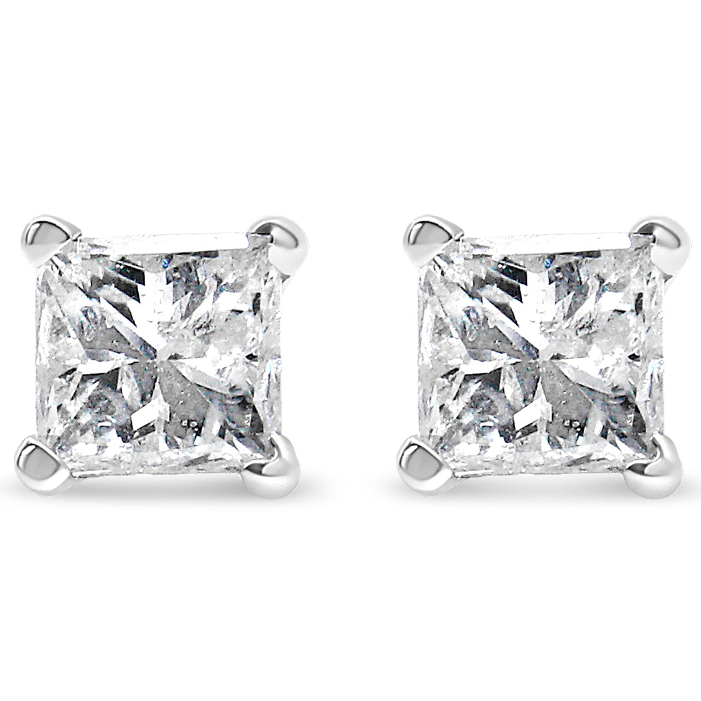 AGS Certified 1/4 Cttw Princess-Cut Square Diamond 4-Prong Solitaire Stud