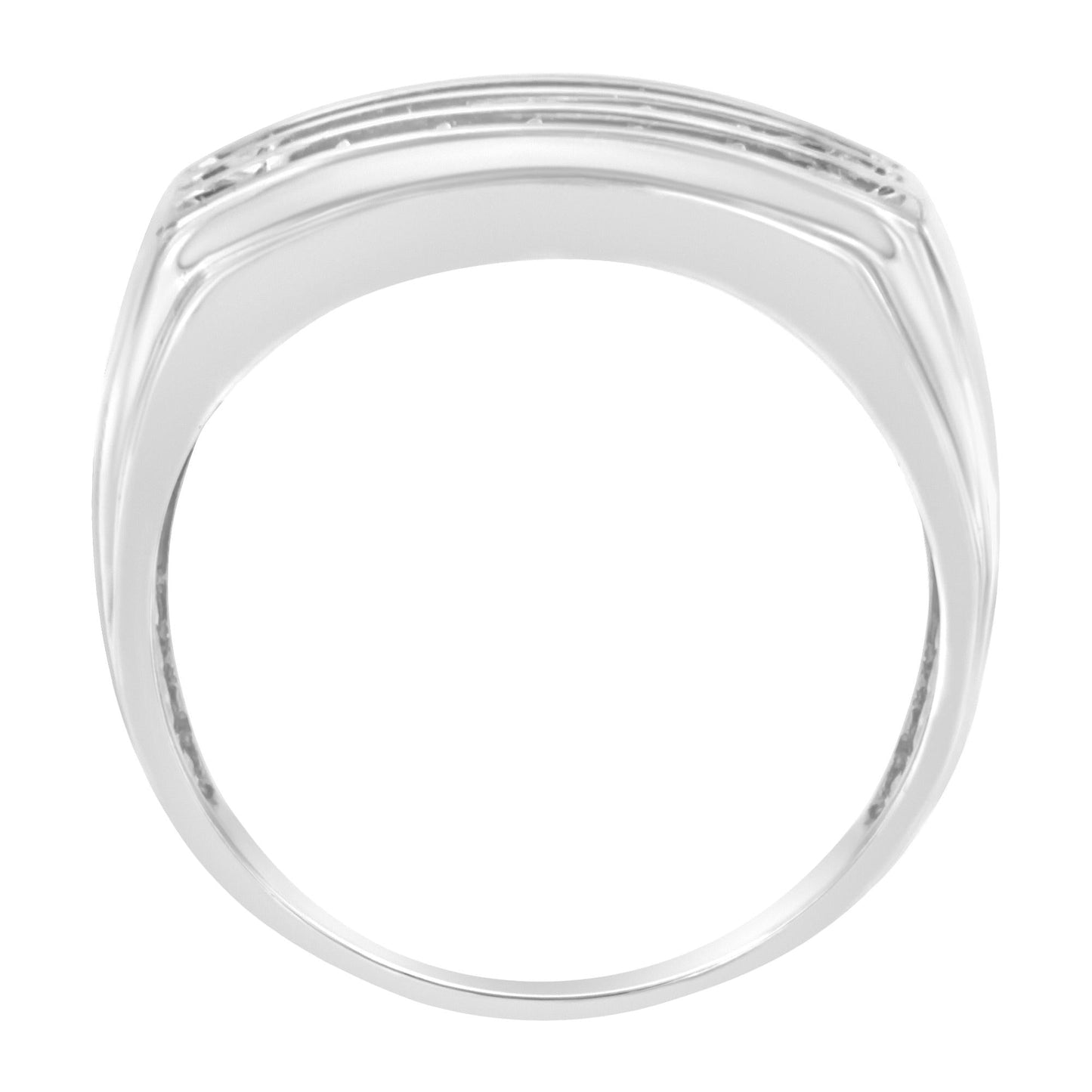 14K White Gold Men’s Diamond Channel Set Band Ring (1 cttw H-I Color SI2-I1