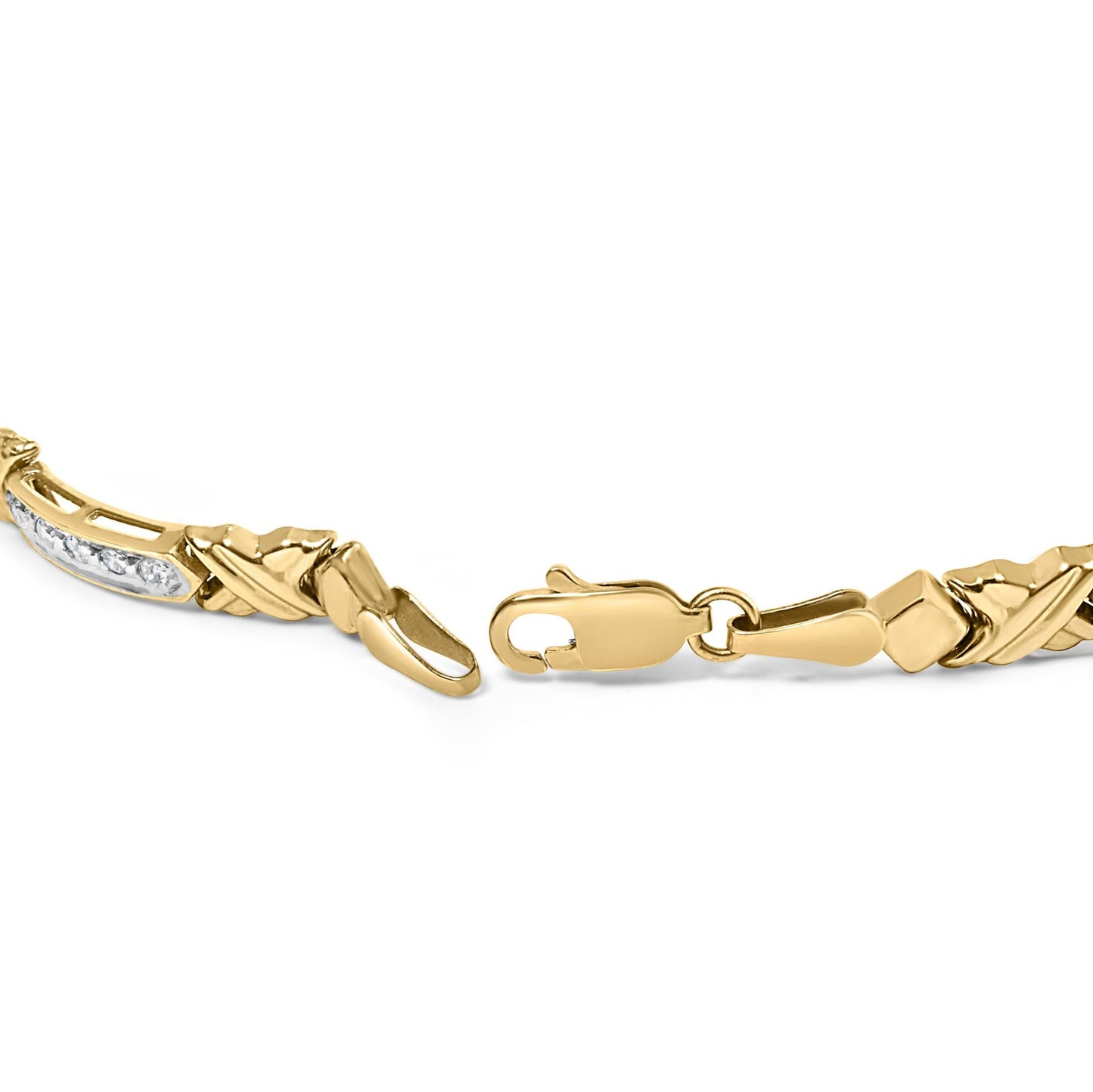 10K Yellow Gold 1/2 Cttw Diamond X-Link 7" Bracelet (I-J Color, I1-I2 Clarity)