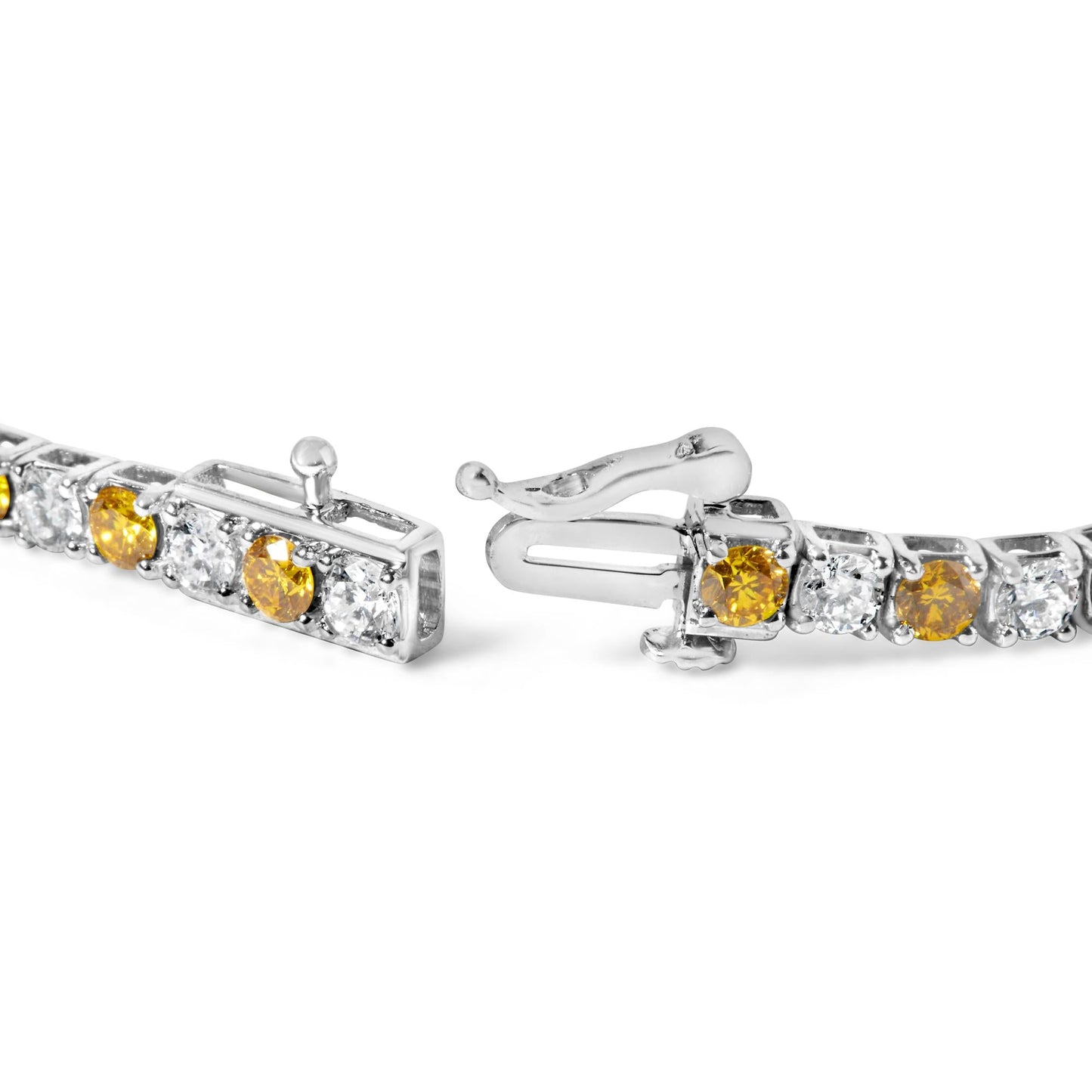 Yellow Gold-Plated Sterling Silver Diamond Certified Tennis Bracelet (5.00 cttw