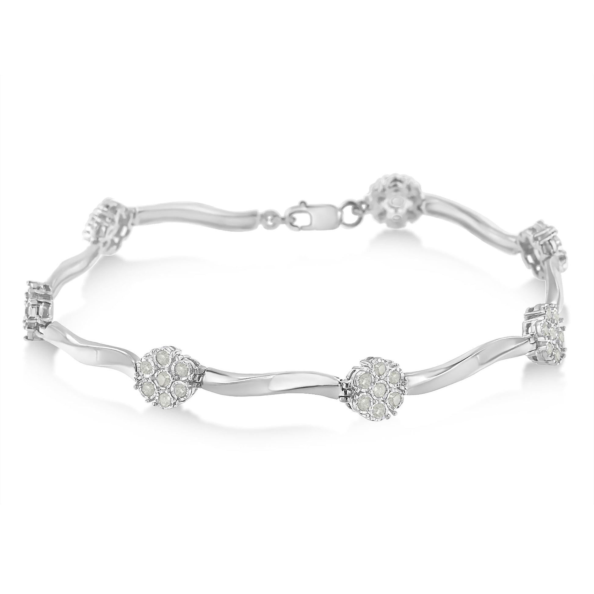 Sterling Silver Diamond Link Bracelet (1 cttw H-I Color I1-I2 Clarity)