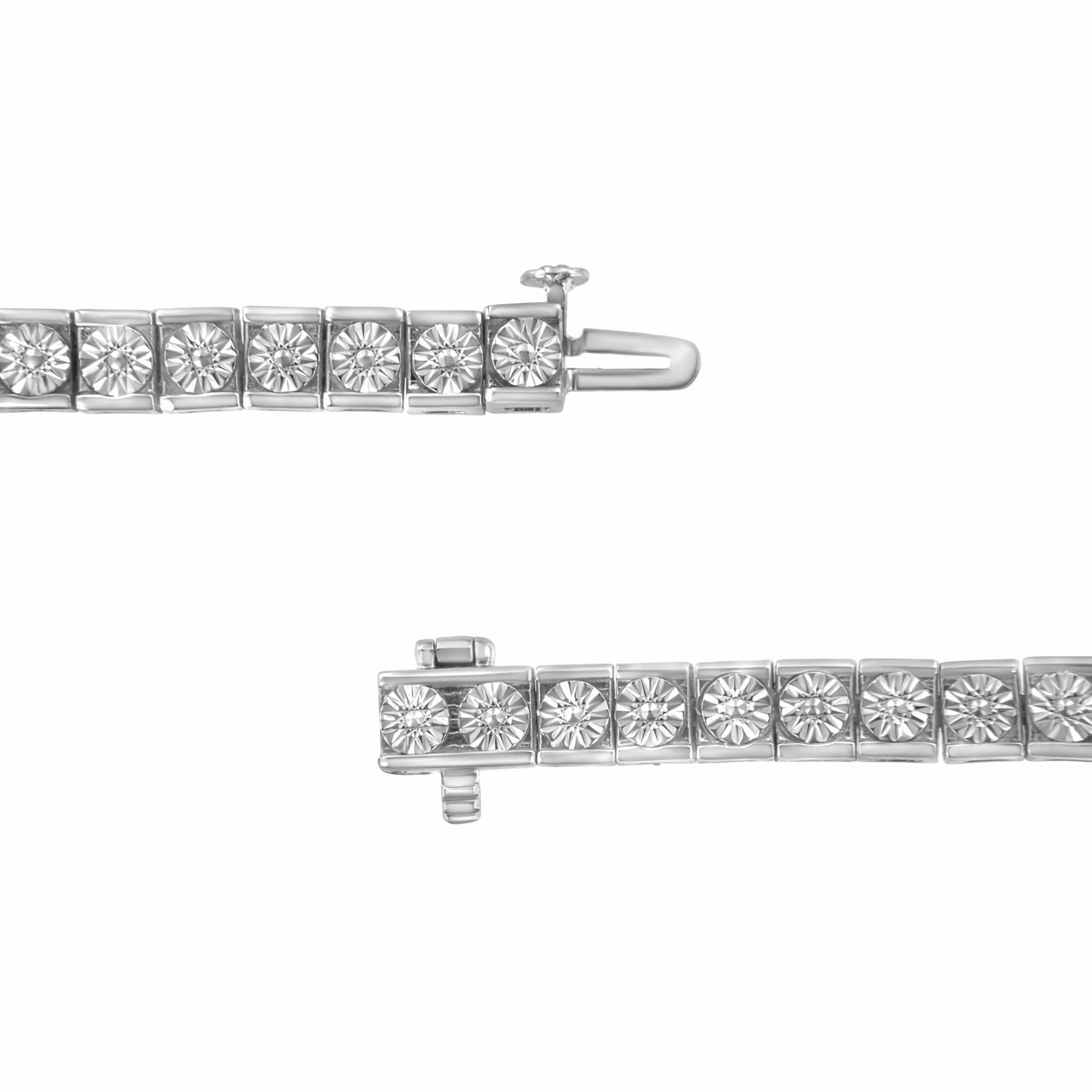 .925 Sterling Silver Miracle Set Diamond Accent Classic Tennis Bracelet (I-J