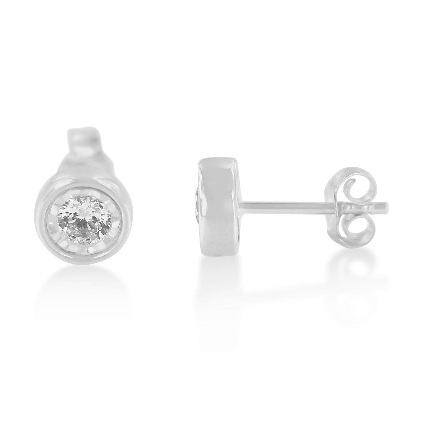 10K White Gold Diamond Floral Stud Earrings (3/8 cttw I-J Color I2-I3 Clarity)