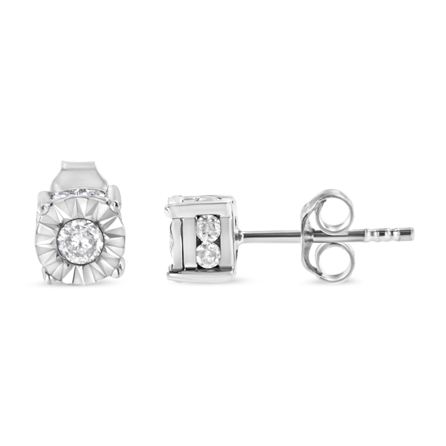 1/2 Cttw Miracle Set Diamond Stud Earring (J-K Color I2-I3 Clarity) - Choice