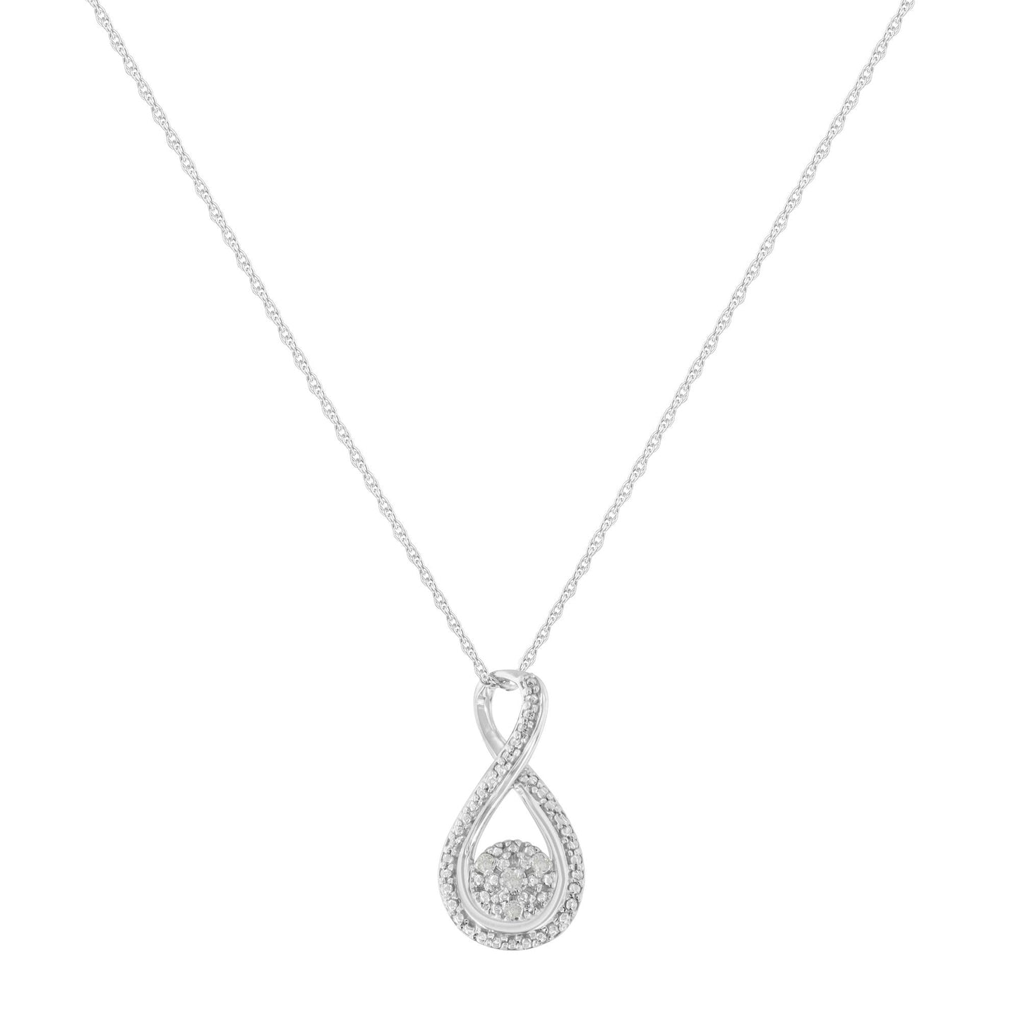 .925 Sterling Silver Diamond Accent Infinity 18’’ Pendant Necklace (I-J