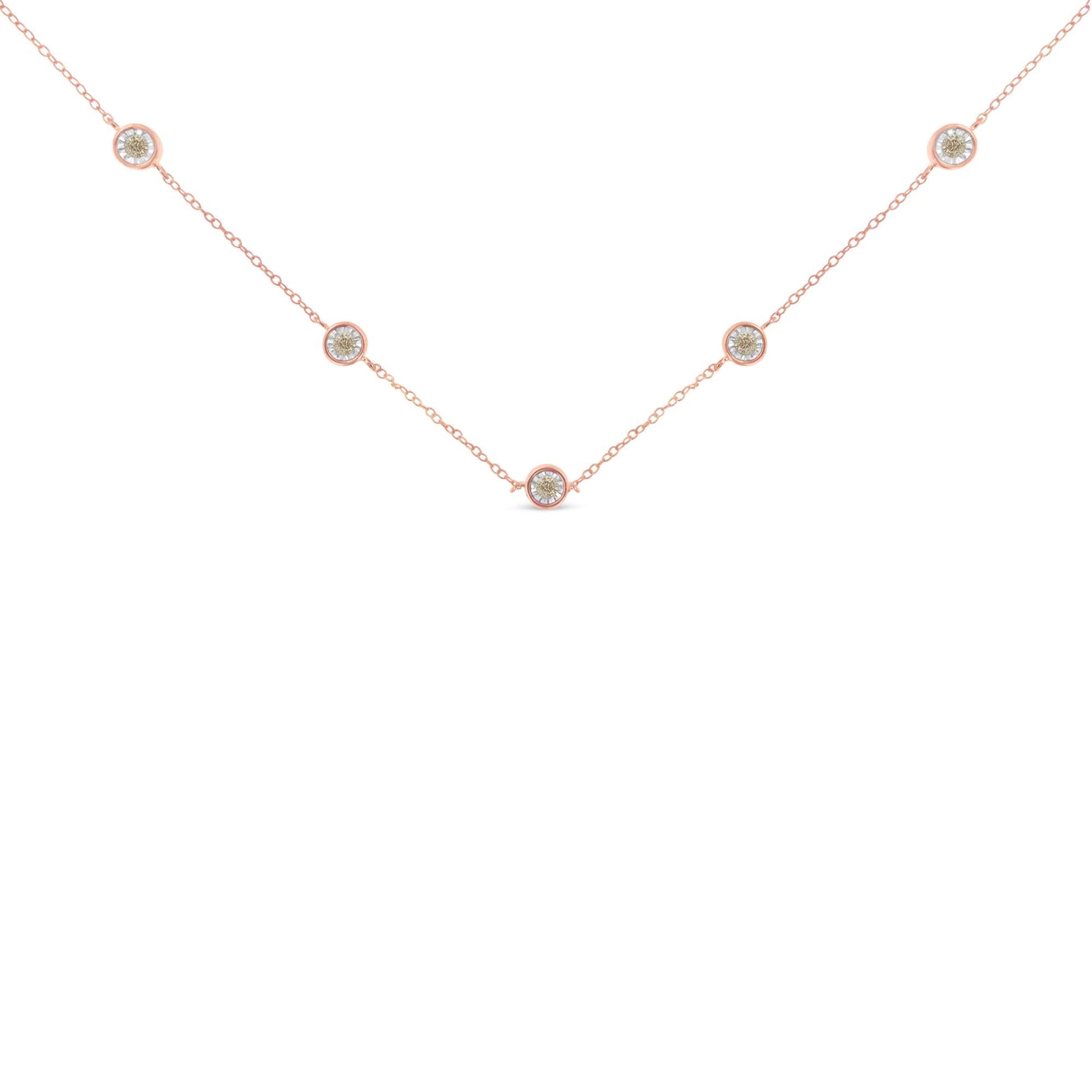 Sterling Silver Diamond Station Necklace (1/2 cttw K-L Color I2-I3 Clarity)